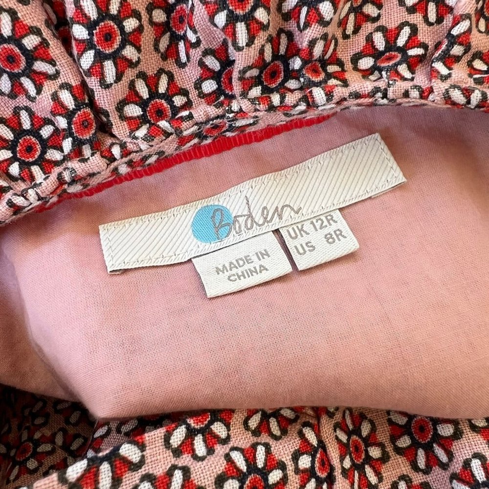Boden Pink Patterned Midi Dress - Picture 7 of 9